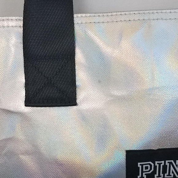 **SOLD** PINK Silver Iridescent Sheen Tote - Picture 4 of 5